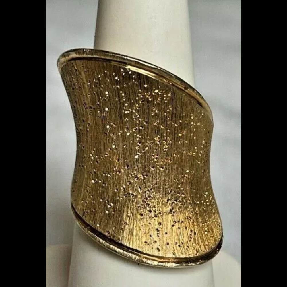 Italian JCM 925 Silver Wide Saddle Vermeil Ring Size 6
